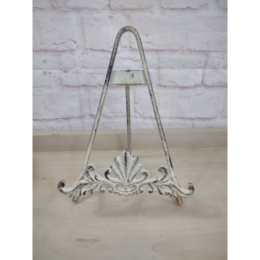 Victorian Style Ornate Easel Picture Plate Stand Holder Vintage Painted